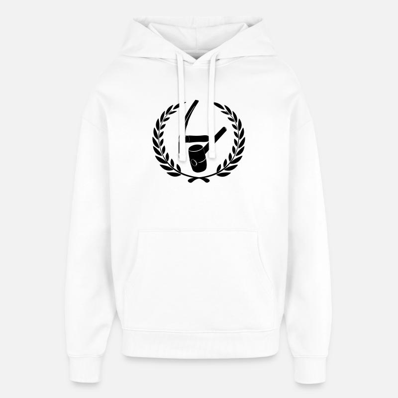 Pflastererlogo in Lorbeerkranz - Oversized Unisex Hoodie von Stanley/Stella - Weiß