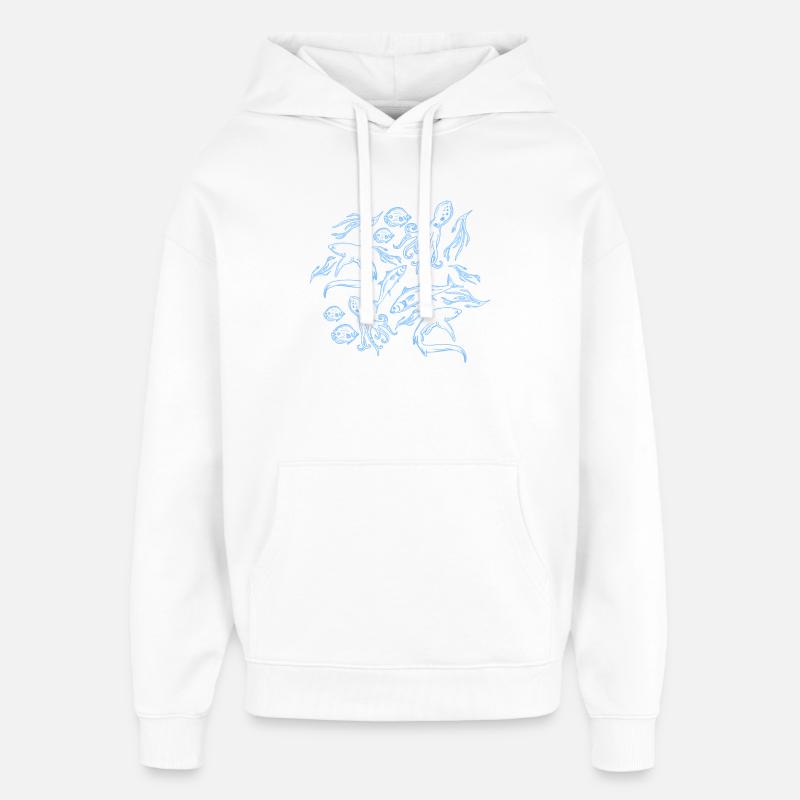 Motifs marins - Sweat à capuche unisexe Stanley/Stella Oversized - blanc