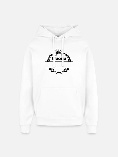 Queen in laurel wreath and crown - Oversized Unisex Hoodie by Stanley/Stella - white