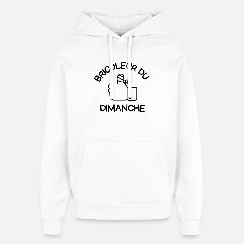bricolage, bricoleur, bricoler - Sweat à capuche unisexe Stanley/Stella Oversized - blanc