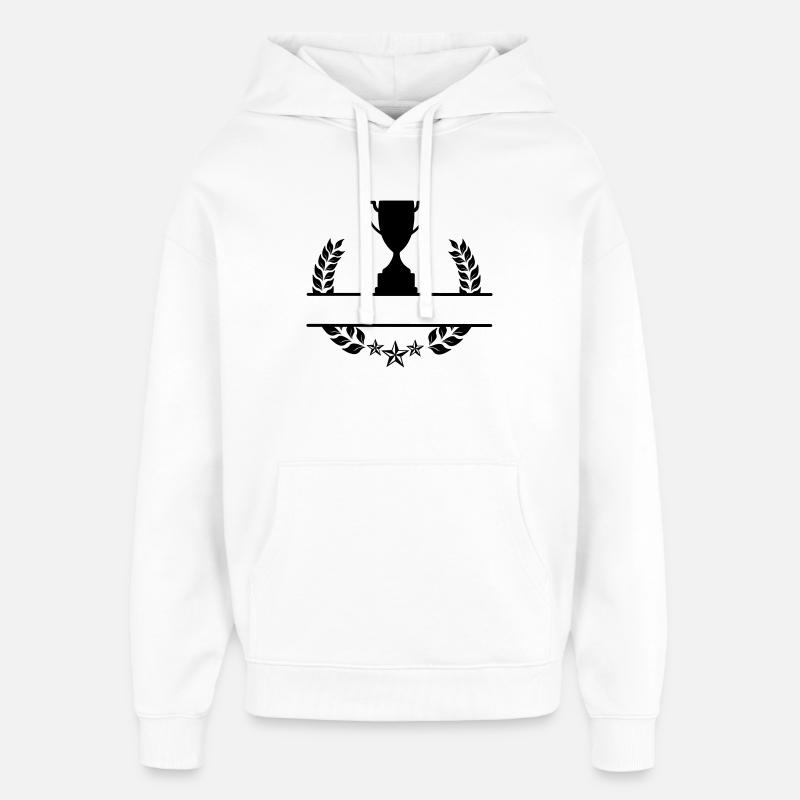 Coupe monogramme de couronne de laurier - Sweat à capuche unisexe Stanley/Stella Oversized - blanc