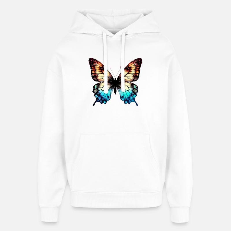 Papillon - Sweat à capuche unisexe Stanley/Stella Oversized - blanc