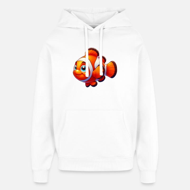Poisson-clown - Sweat à capuche unisexe Stanley/Stella Oversized - blanc