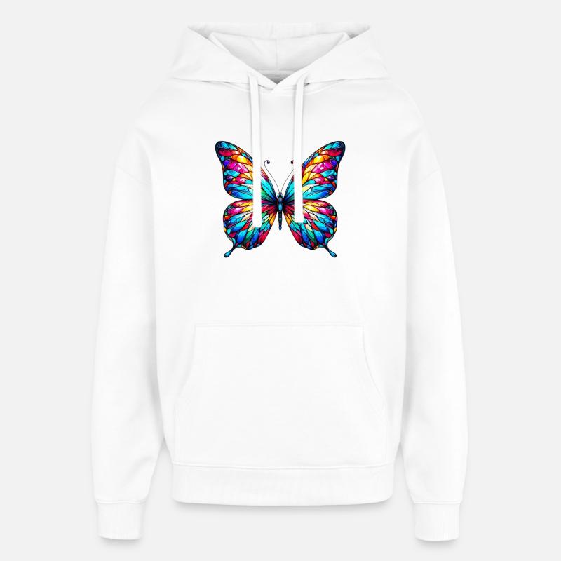 Papillon - Sweat à capuche unisexe Stanley/Stella Oversized - blanc