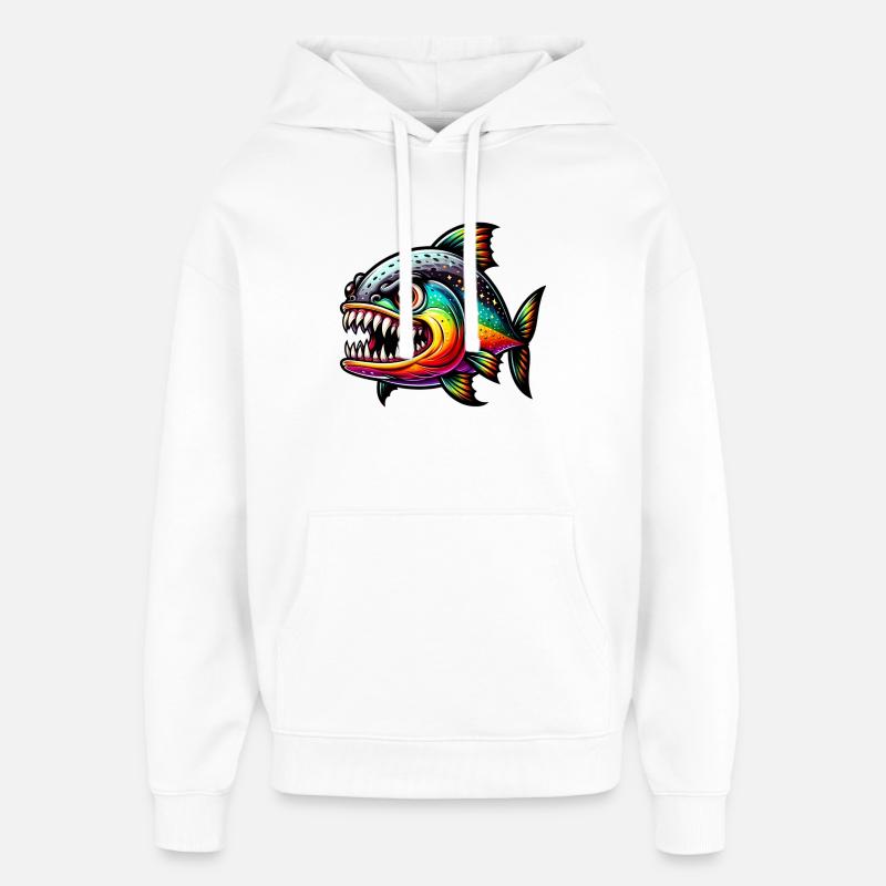 Piranha - Sweat à capuche unisexe Stanley/Stella Oversized - blanc