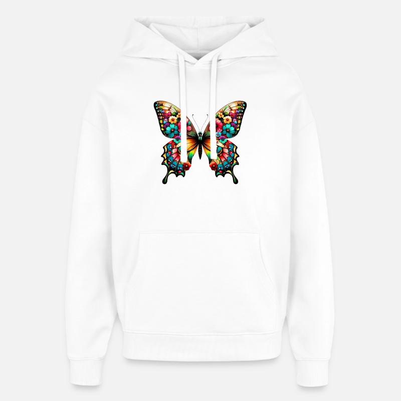 Papillon - Sweat à capuche unisexe Stanley/Stella Oversized - blanc