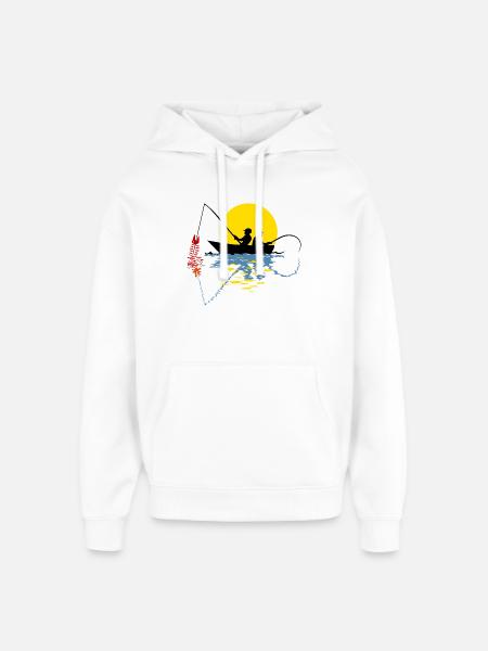 Pêcheur en bateau - Sweat à capuche unisexe Stanley/Stella Oversized - blanc