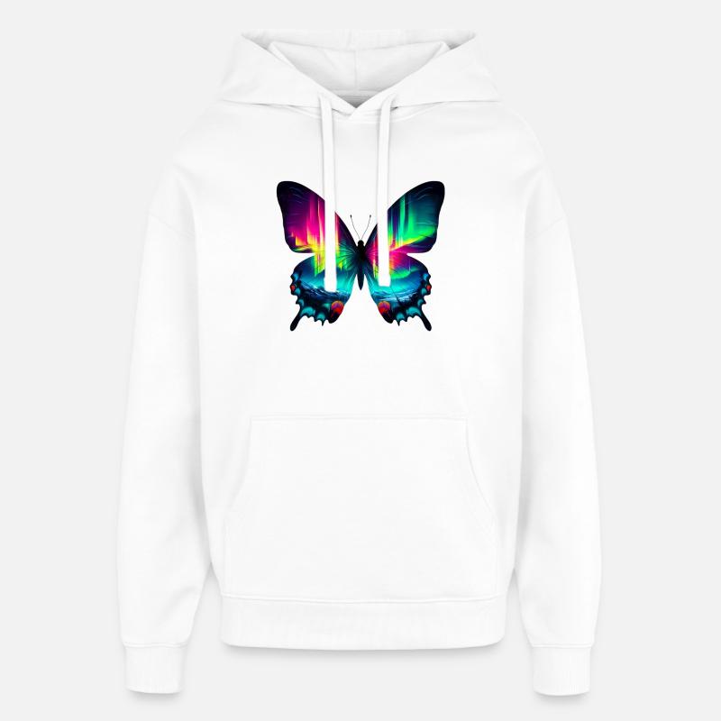 Papillon - Sweat à capuche unisexe Stanley/Stella Oversized - blanc