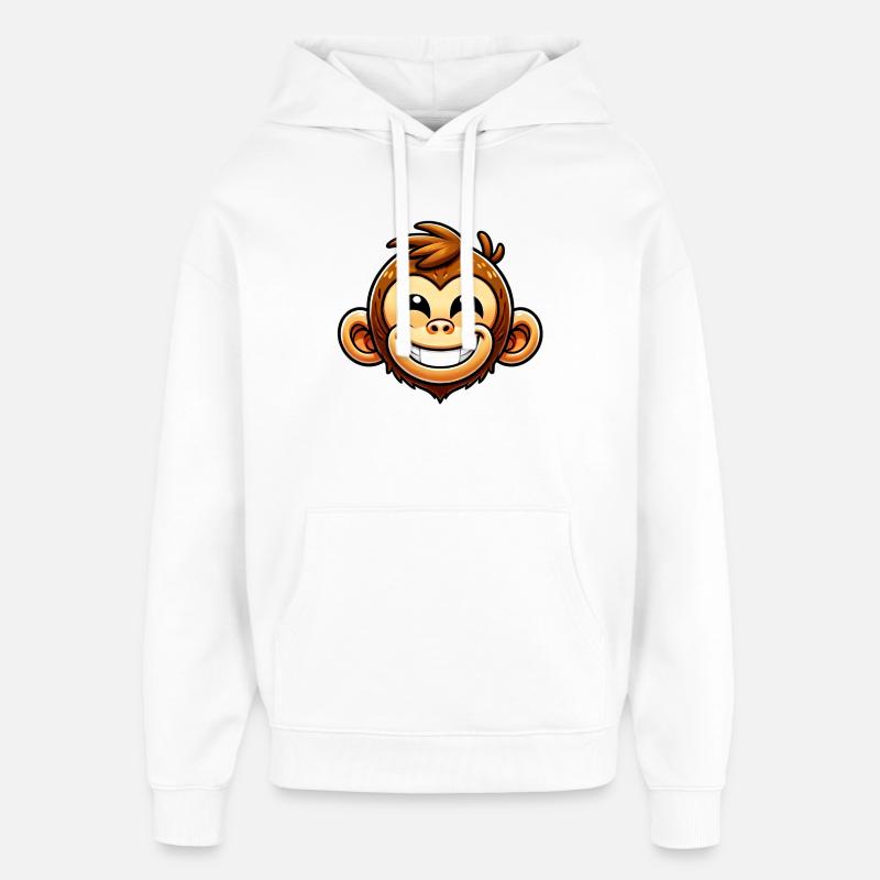 Monkey - Oversized Unisex Hoodie by Stanley/Stella - white