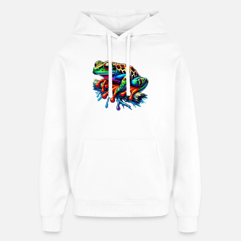 Grenouille - Sweat à capuche unisexe Stanley/Stella Oversized - blanc