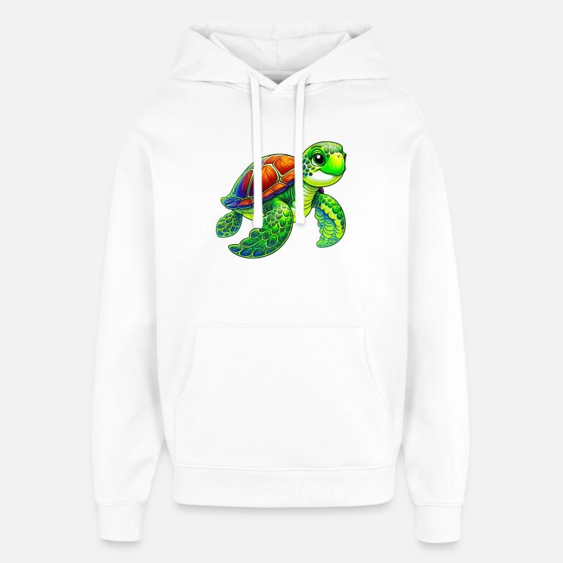 Tortue - Sweat à capuche unisexe Stanley/Stella Oversized - blanc