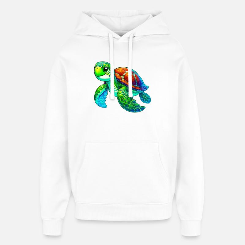 Tortue - Sweat à capuche unisexe Stanley/Stella Oversized - blanc