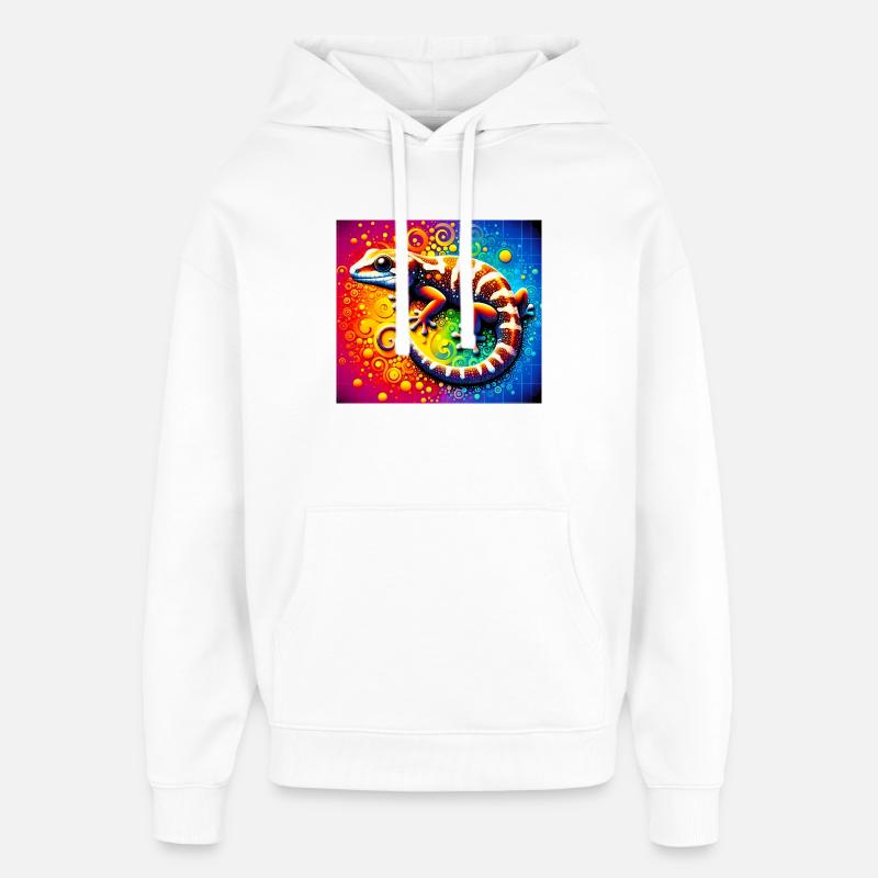 Gecko - Oversized Unisex Hoodie by Stanley/Stella - white