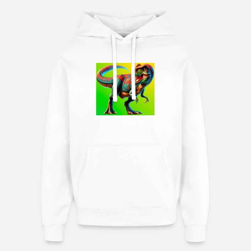 dinosaure - Sweat à capuche unisexe Stanley/Stella Oversized - blanc