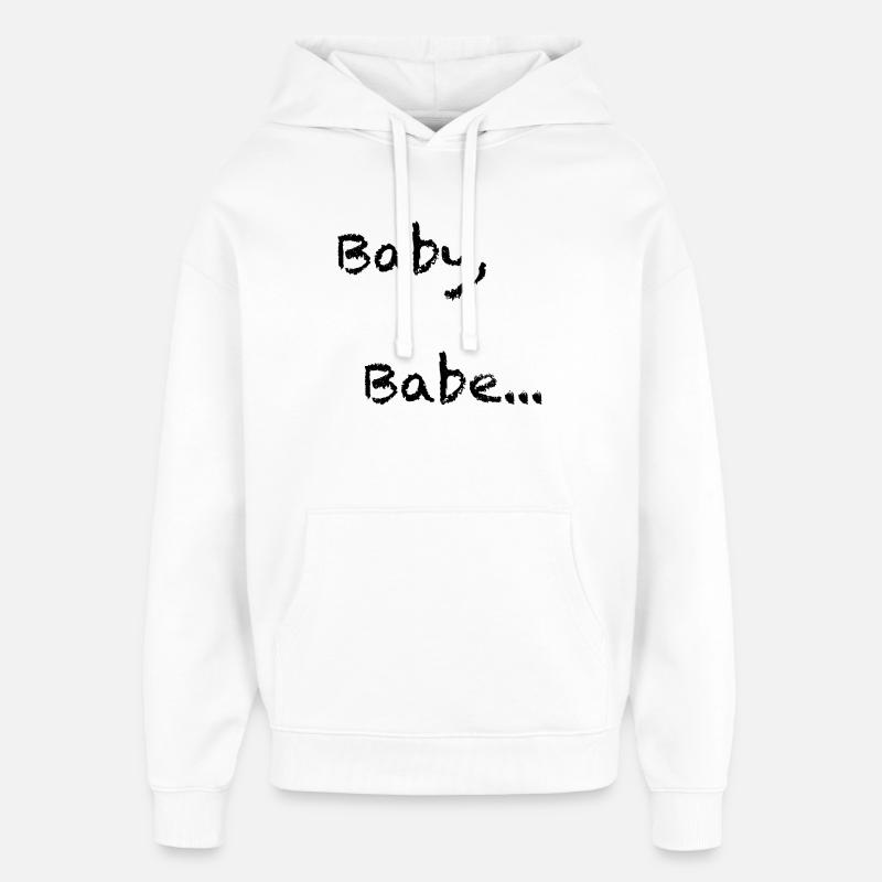 Bébé, bébé... Alerte flirt ! - Sweat à capuche unisexe Stanley/Stella Oversized - blanc