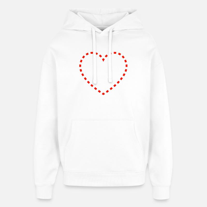 Conception de cœur pointillé - Sweat à capuche unisexe Stanley/Stella Oversized - blanc