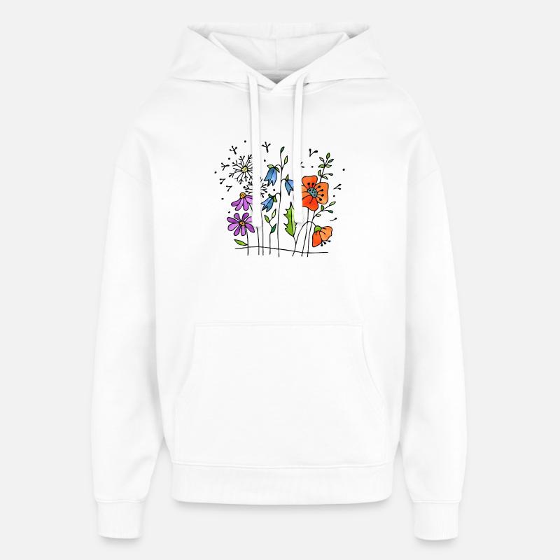 Fleur - Sweat à capuche unisexe Stanley/Stella Oversized - blanc