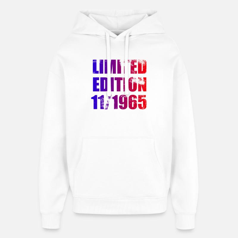 60e anniversaire Edition limitée 11/1965 - Sweat à capuche unisexe Stanley/Stella Oversized - blanc