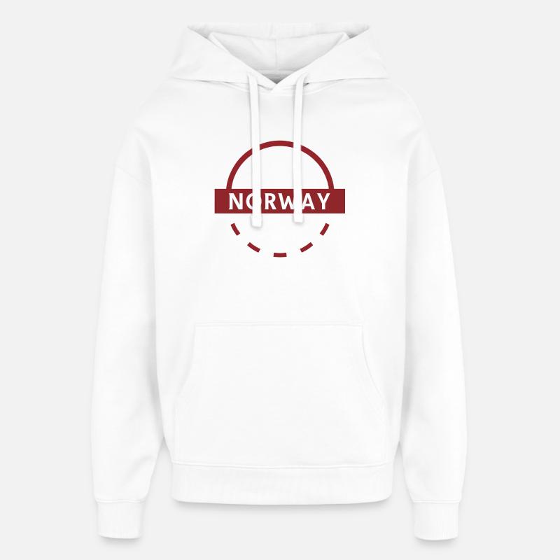 Emblème de la Norvège Bow - Sweat à capuche unisexe Stanley/Stella Oversized - blanc