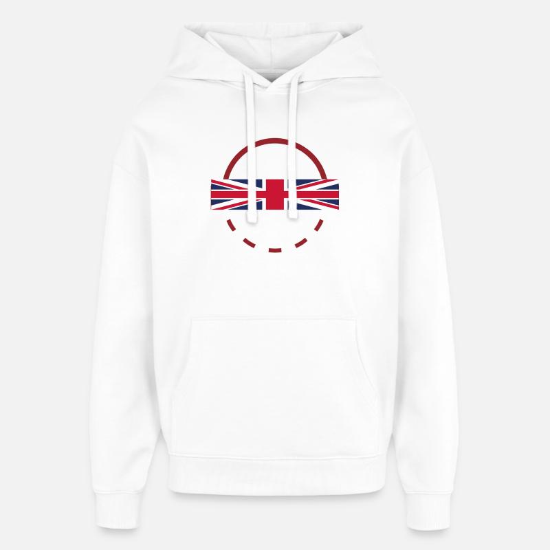 Union Jack Arc Emblem - Oversized Unisex Hoodie von Stanley/Stella - Weiß
