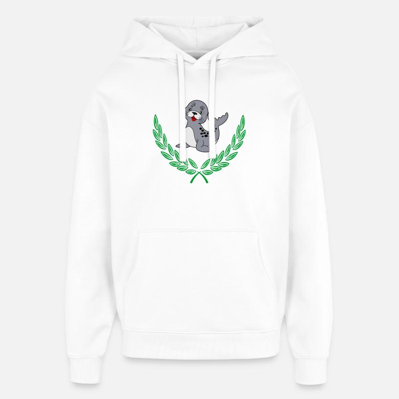 Sceau en couronne de laurier - Sweat à capuche unisexe Stanley/Stella Oversized - blanc
