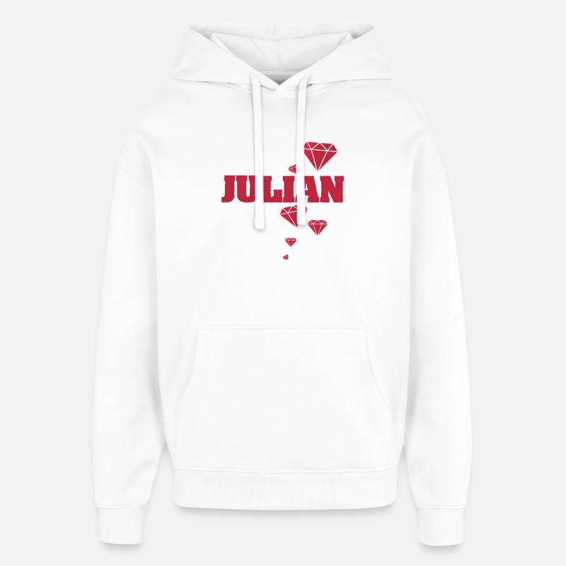 Cadeau pour Julian - Sweat à capuche unisexe Stanley/Stella Oversized - blanc