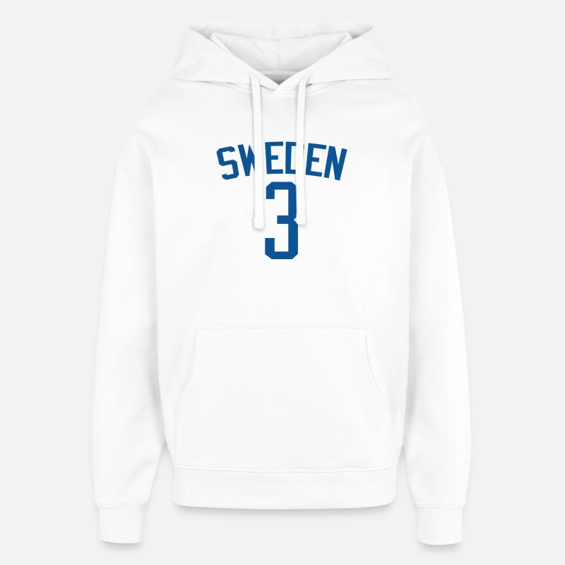 Suède 3 – Design sportif - Sweat à capuche unisexe Stanley/Stella Oversized - blanc