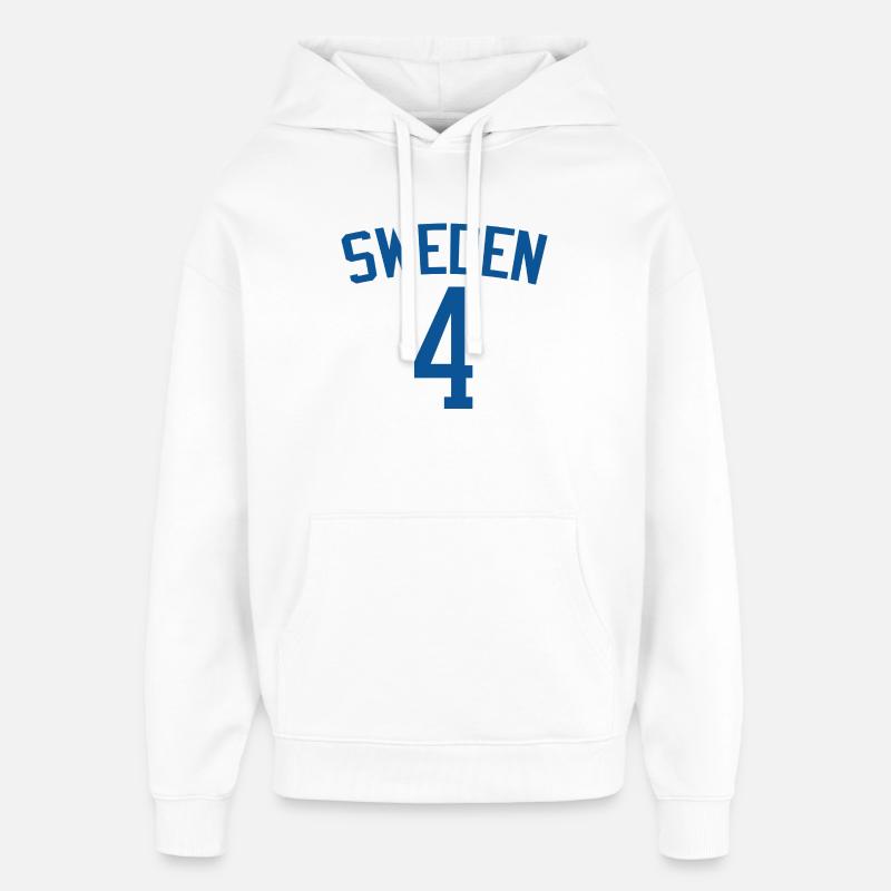 Suède 4 – Design sportif - Sweat à capuche unisexe Stanley/Stella Oversized - blanc