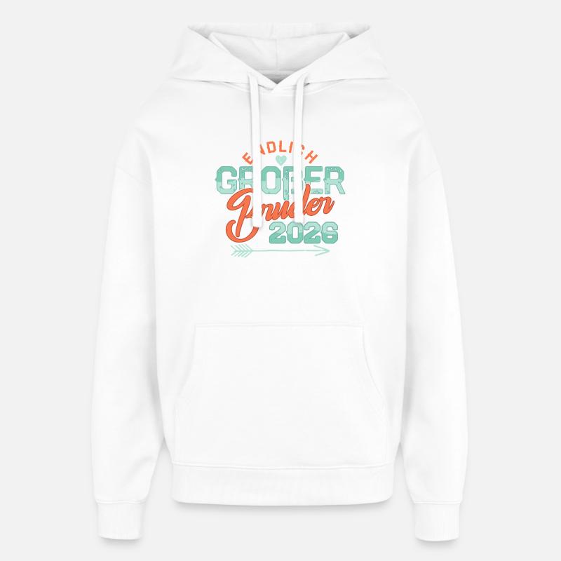 Enfin, Big Brother 2026 Bébé Enceinte - Sweat à capuche unisexe Stanley/Stella Oversized - blanc