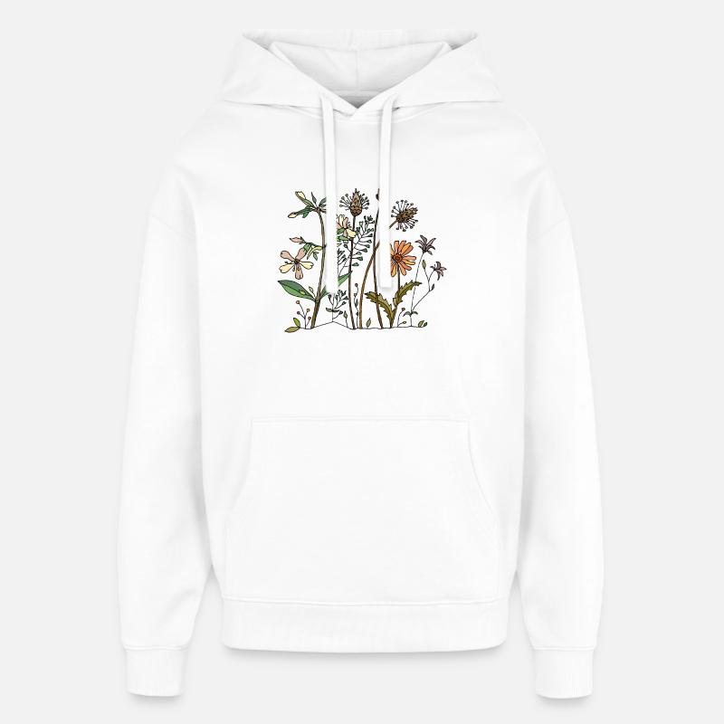 Fleur - Sweat à capuche unisexe Stanley/Stella Oversized - blanc
