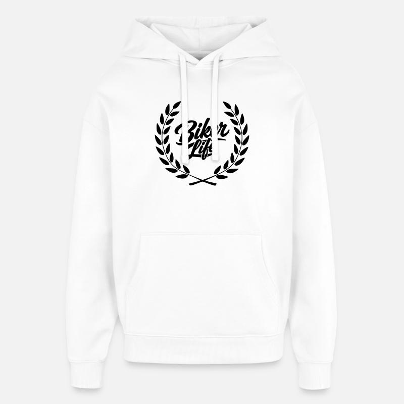 La vie des motards - Sweat à capuche unisexe Stanley/Stella Oversized - blanc
