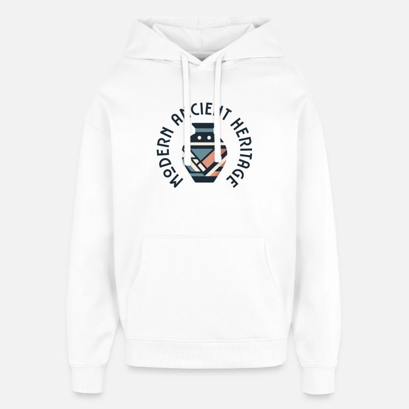 Patrimoine ancien moderne – Vase géométrique - Sweat à capuche unisexe Stanley/Stella Oversized - blanc