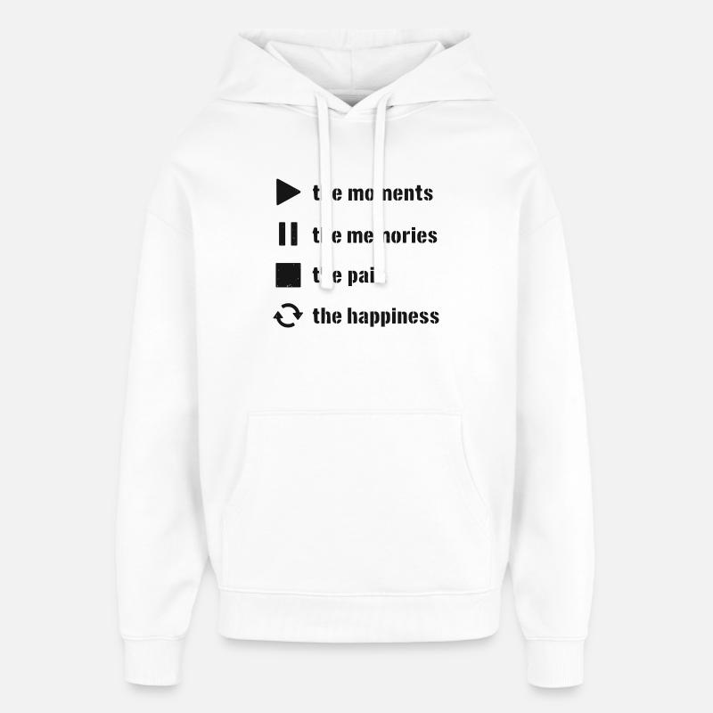 Pleine conscience, moments, souvenirs, bonheur - Sweat à capuche unisexe Stanley/Stella Oversized - blanc