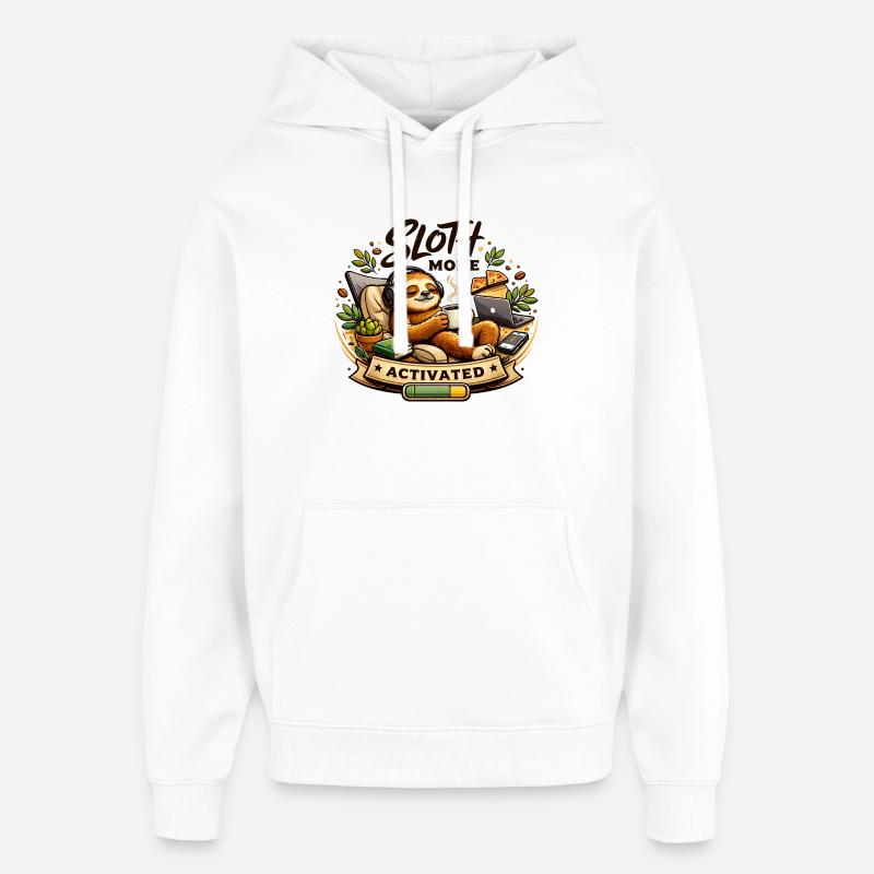 Mode paresse activé : Technologie douillette - Sweat à capuche unisexe Stanley/Stella Oversized - blanc