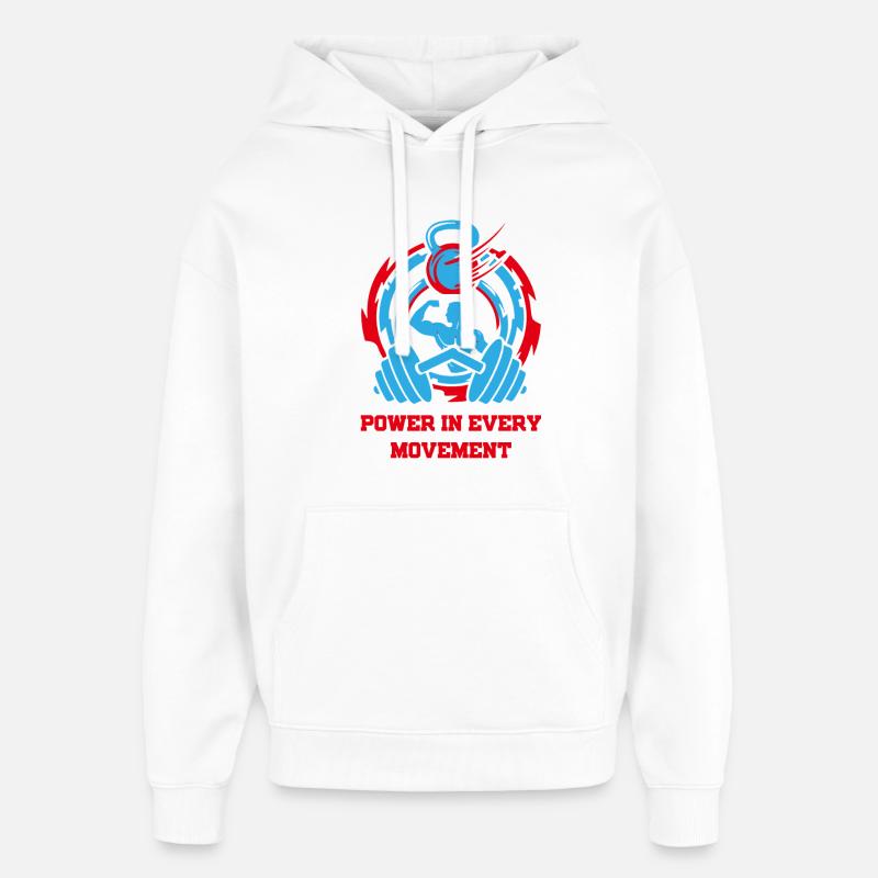 PouvoirInTousMouvements - Sweat à capuche unisexe Stanley/Stella Oversized - blanc