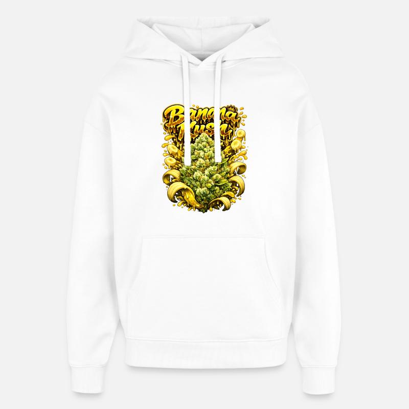 Gravure graffiti Banana Kush - Sweat à capuche unisexe Stanley/Stella Oversized - blanc