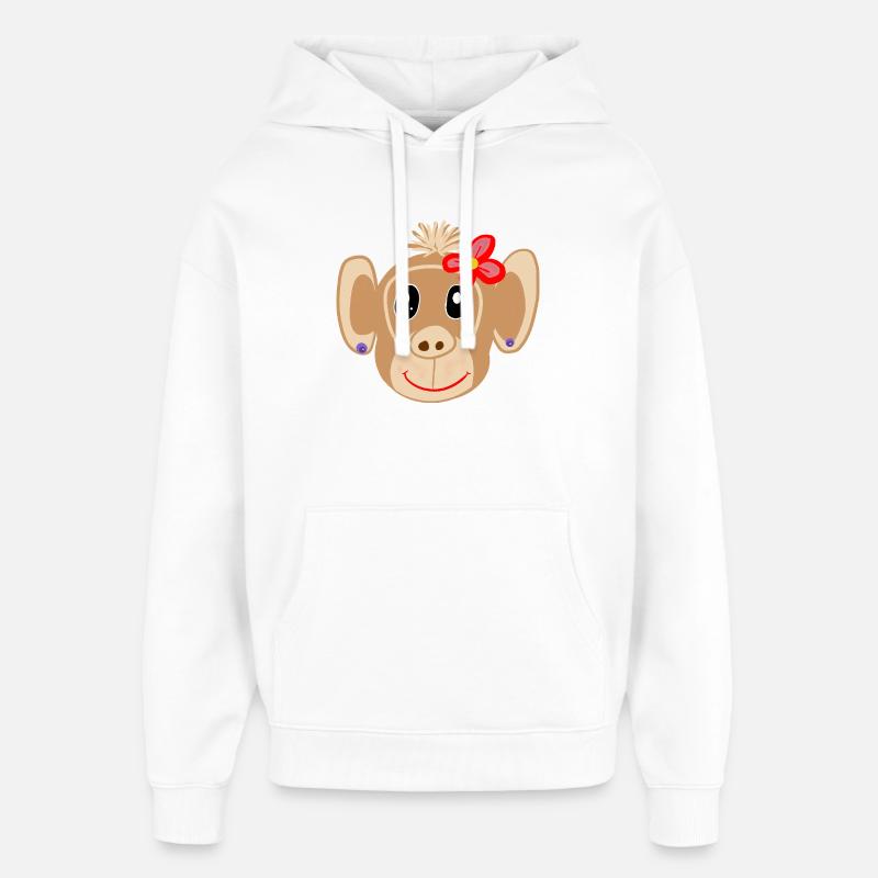 Fille Singe Enfants Singes - Sweat à capuche unisexe Stanley/Stella Oversized - blanc