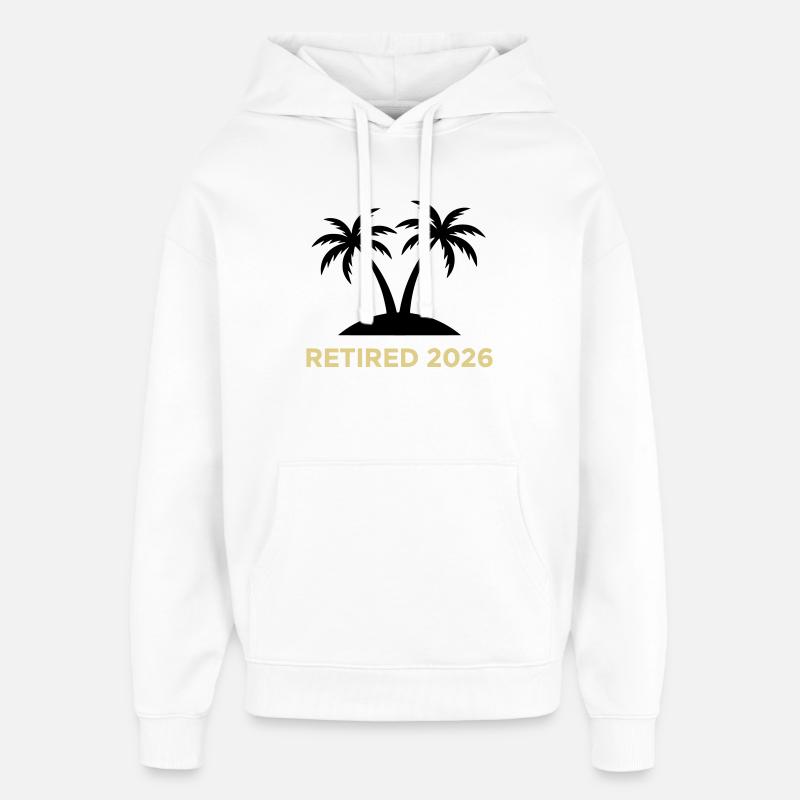 Retired 2026 Rente Palmen Logo - Oversized Unisex Hoodie von Stanley/Stella - Weiß