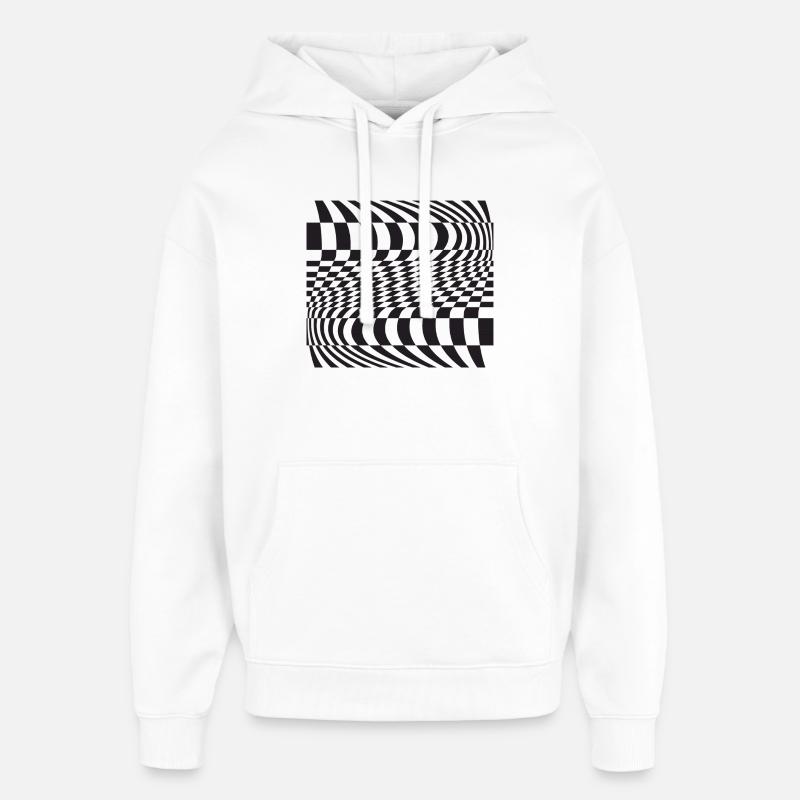 Optic Curve Grid - Oversized Unisex Hoodie by Stanley/Stella - white