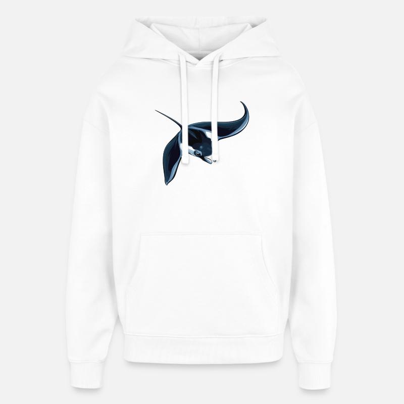 Rochen Mantarochen - Oversized Unisex Hoodie von Stanley/Stella - Weiß