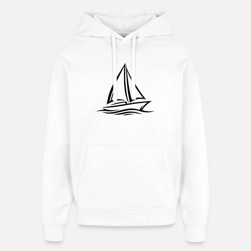 Sailboat - Oversized Unisex Hoodie by Stanley/Stella - white