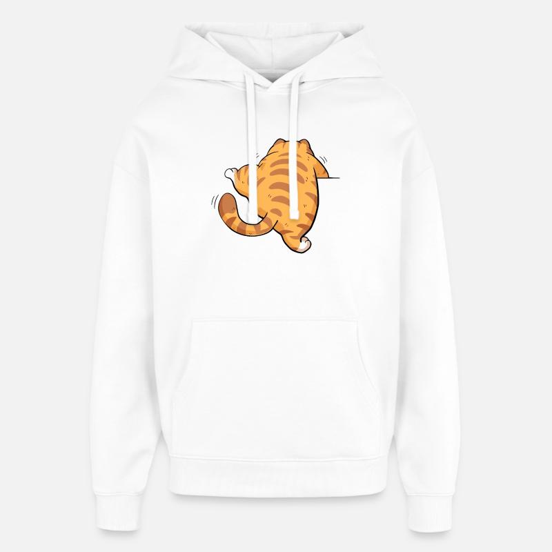Chaton tabby en vue arrière - Sweat à capuche unisexe Stanley/Stella Oversized - blanc