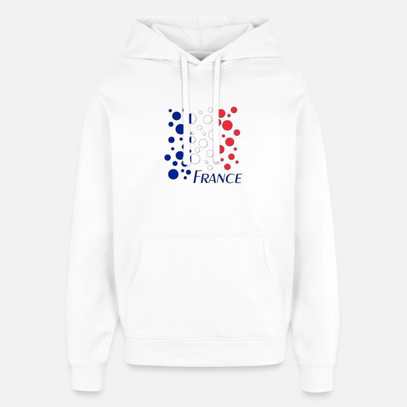 French Circle Dots Pattern - Oversized Unisex Hoodie by Stanley/Stella - white