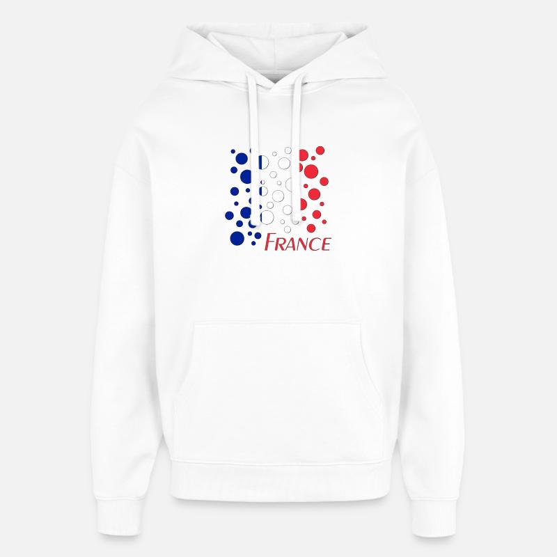 France Dot Pattern Flag - Oversized Unisex Hoodie by Stanley/Stella - white