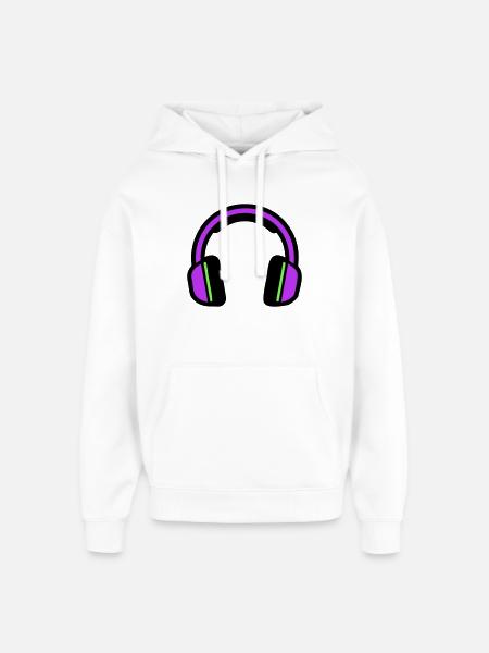 Silhouette musicale des écouteurs - Sweat à capuche unisexe Stanley/Stella Oversized - blanc