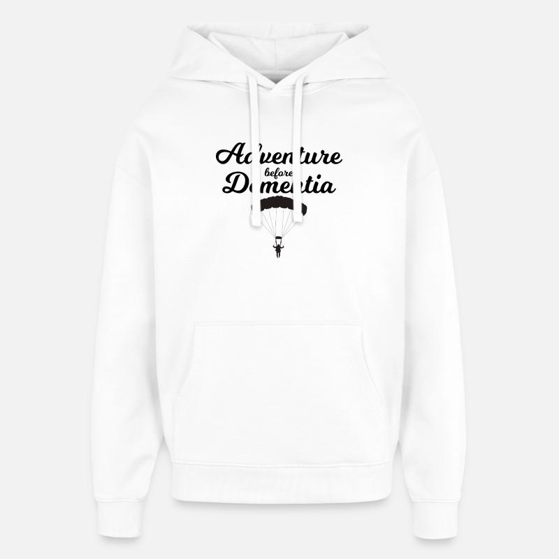 Aventure de parachutisme avant la démence - Sweat à capuche unisexe Stanley/Stella Oversized - blanc