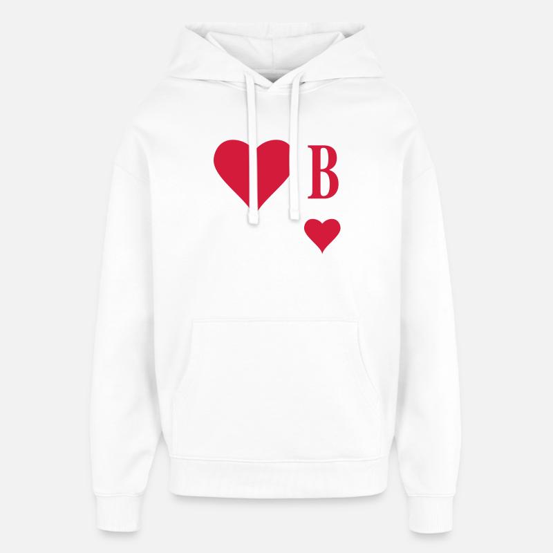 Herz Bube | Herz Junge | B - Sweat à capuche unisexe Stanley/Stella Oversized - blanc