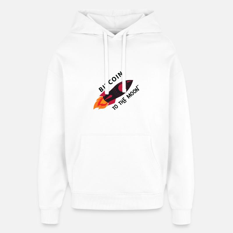 Bitcoin Rocket Moon - Sweat à capuche unisexe Stanley/Stella Oversized - blanc