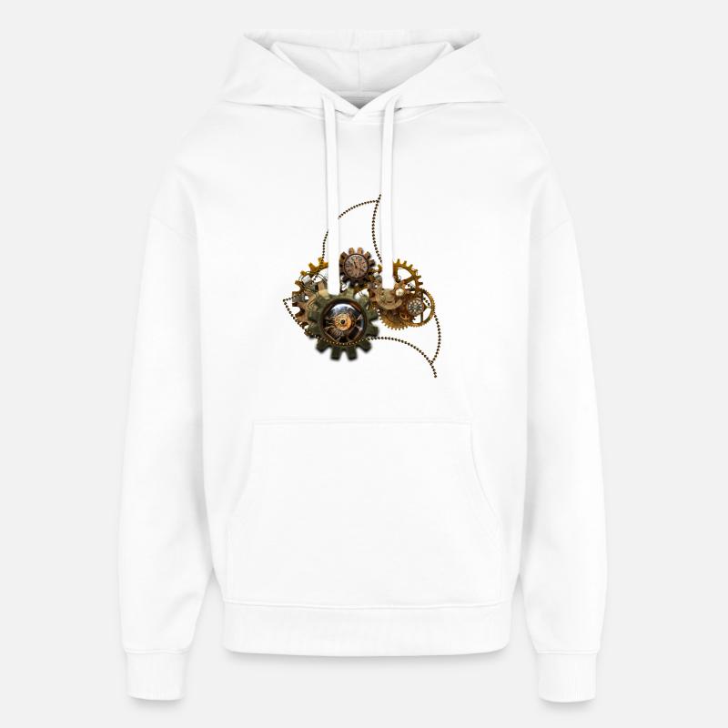 Steampunk, wunderbare Uhr mit Getriebe. - Oversized Unisex Hoodie von Stanley/Stella - Weiß
