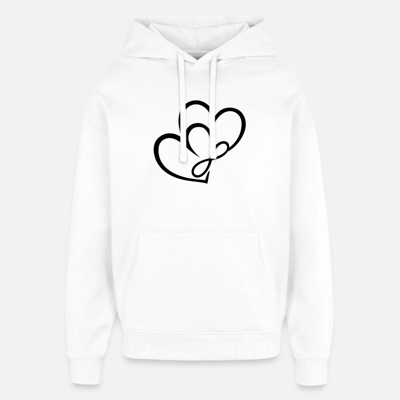 Deux cœurs Infinite Love Amour Infini - Sweat à capuche unisexe Stanley/Stella Oversized - blanc